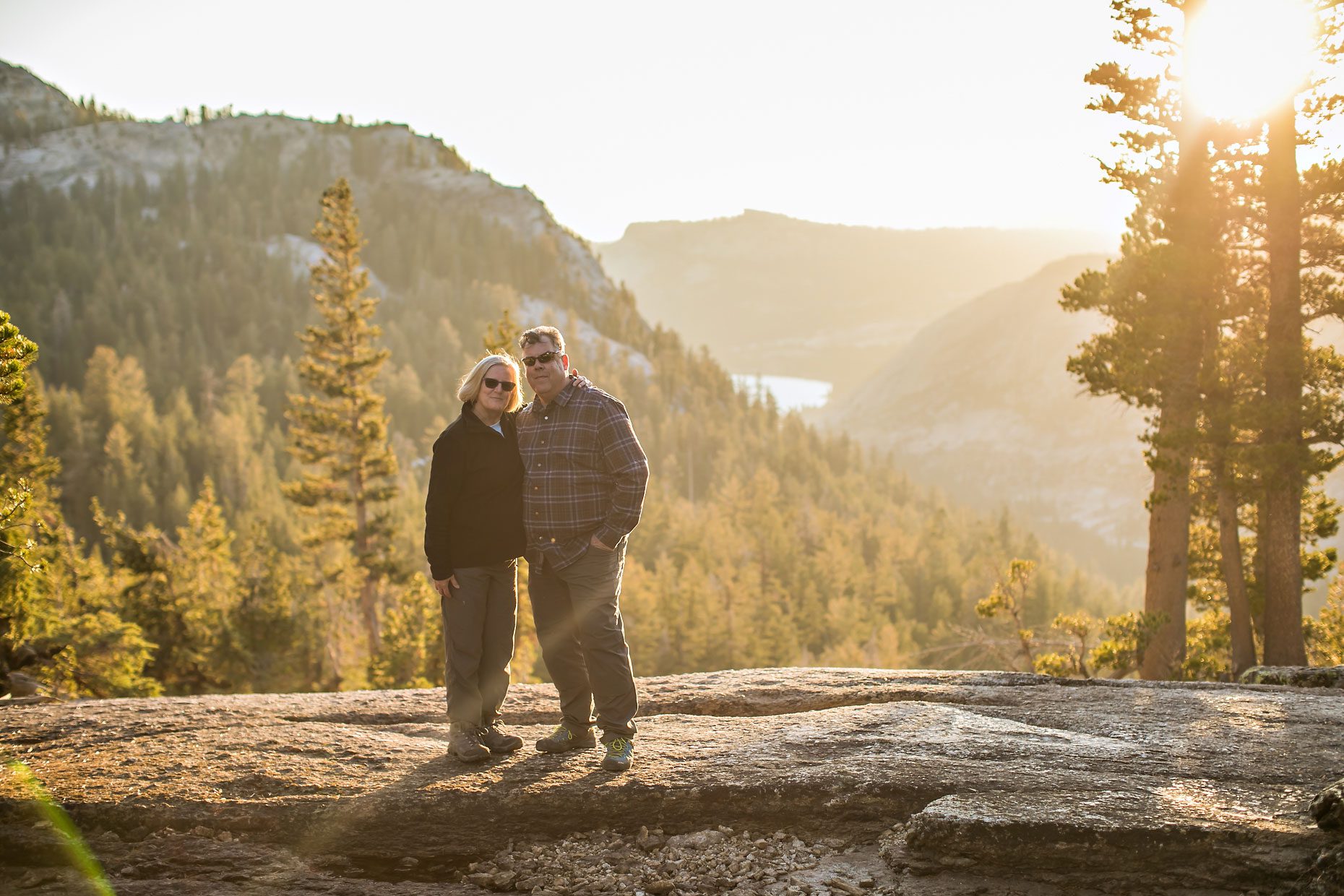 Image of couple in love getting adventure session photography in Yosemite’s high country out of Tuolumne Meadows.