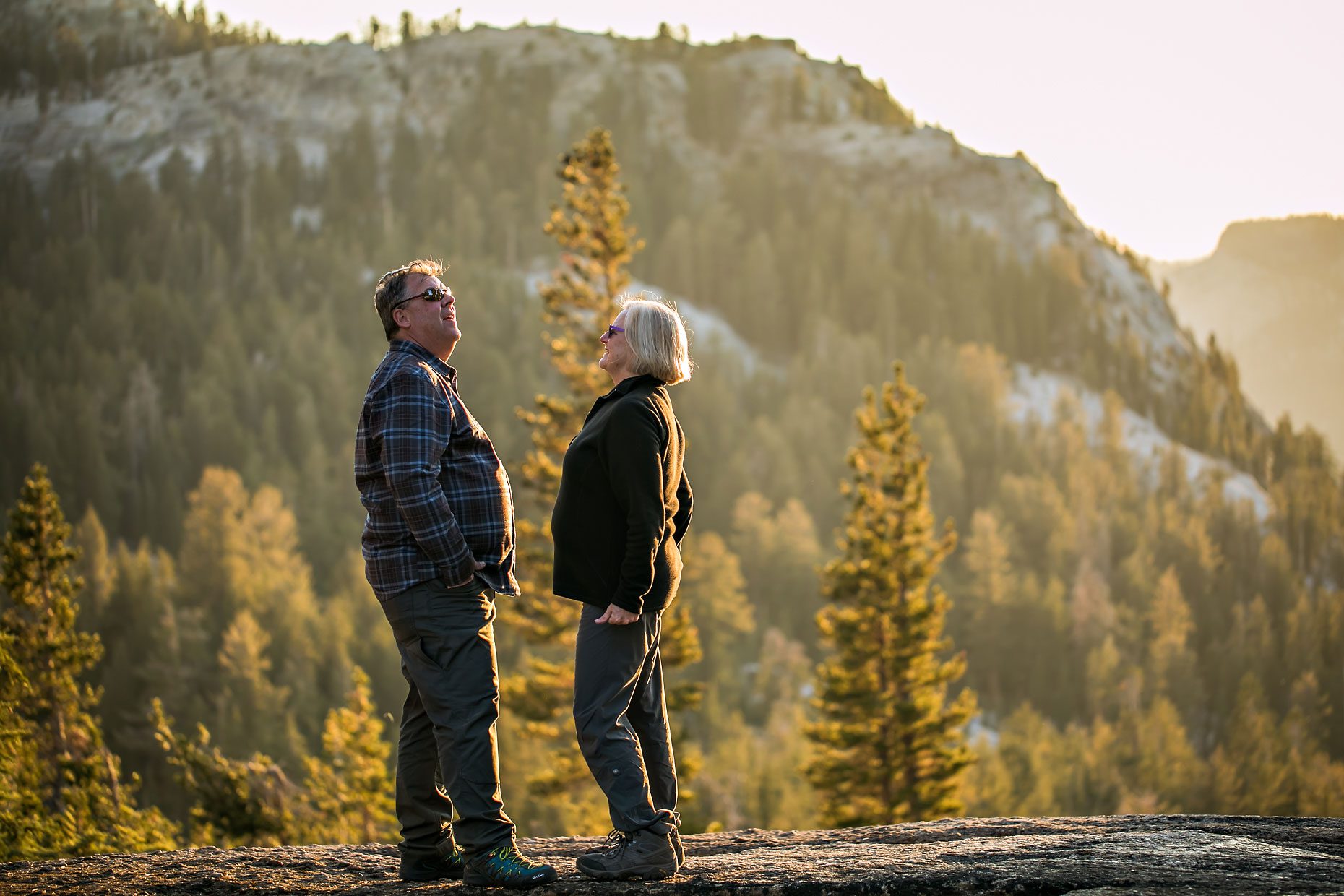 Image of couple in love getting adventure session photography in Yosemite’s high country out of Tuolumne Meadows.