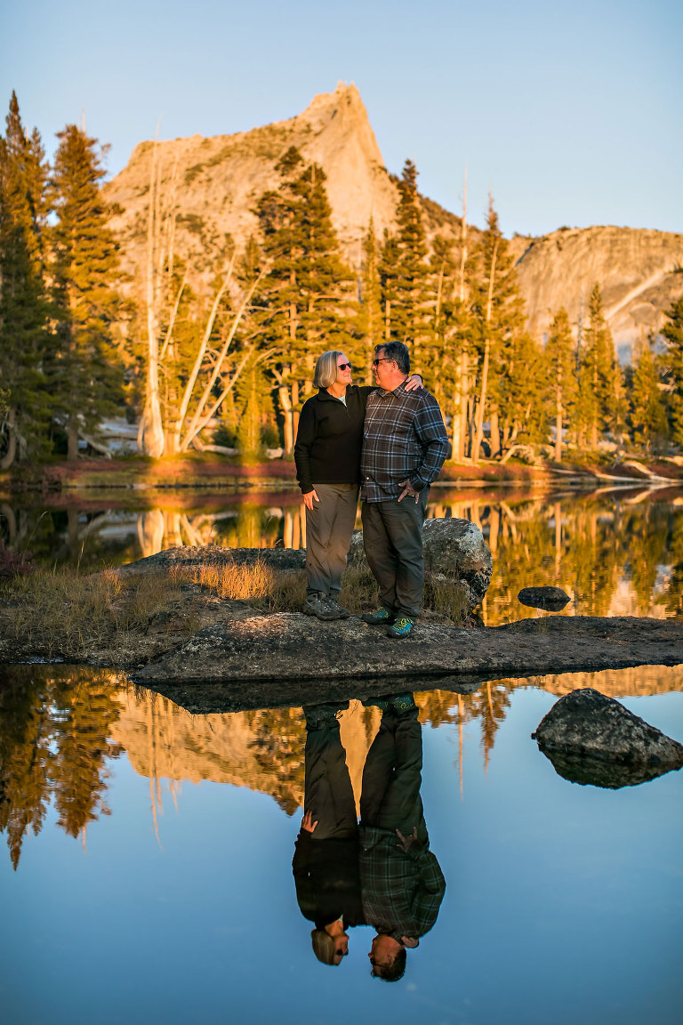 Image of couple in love getting adventure session photography in Yosemite’s high country out of Tuolumne Meadows.