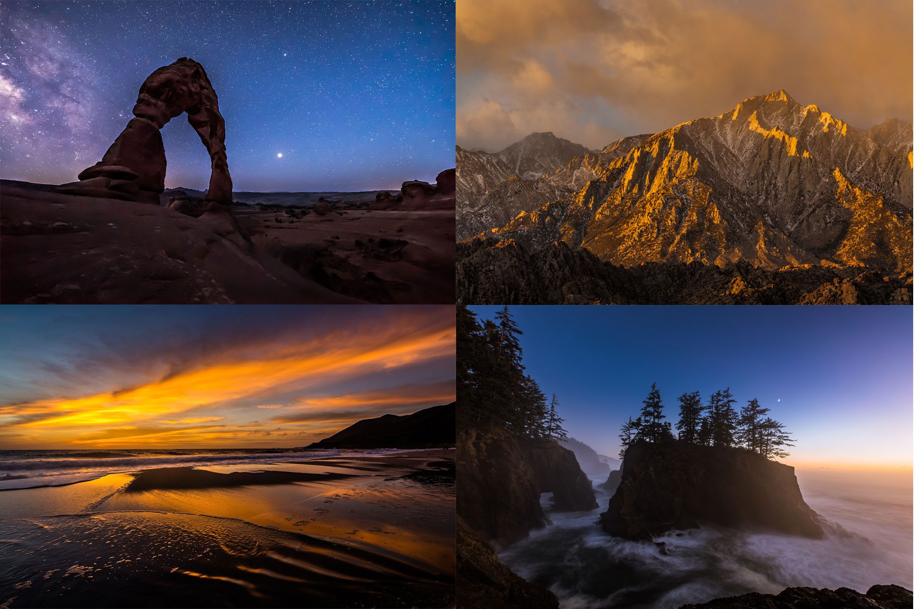 landscapes showing 4 locations.