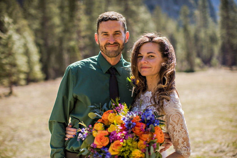 Adventure elopement photography of wedding couple.