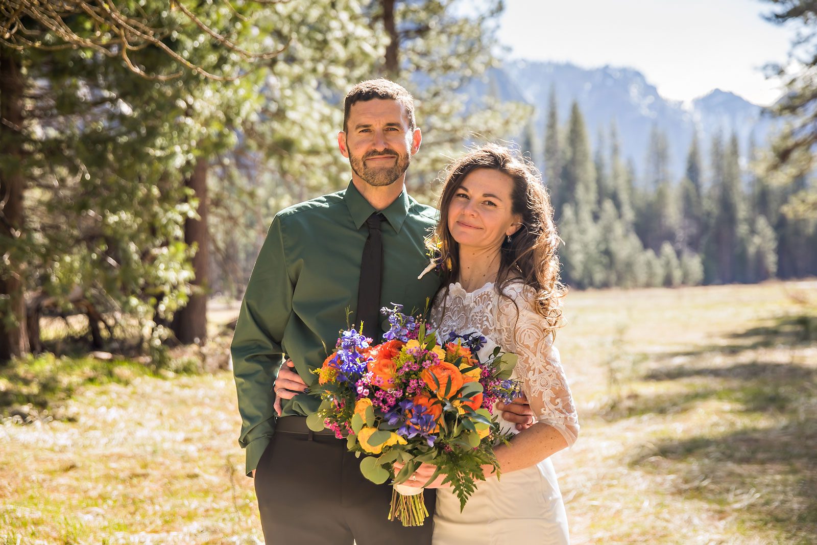 Adventure elopement photography of wedding couple.
