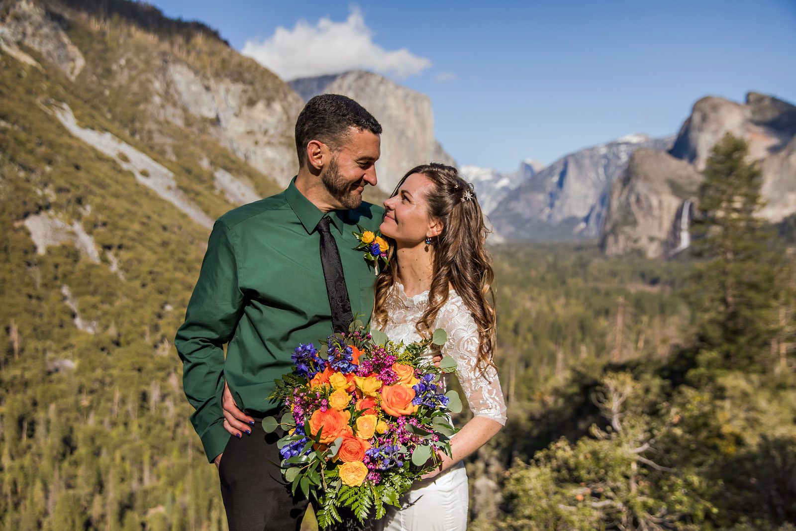 Adventure elopement photography of wedding couple.