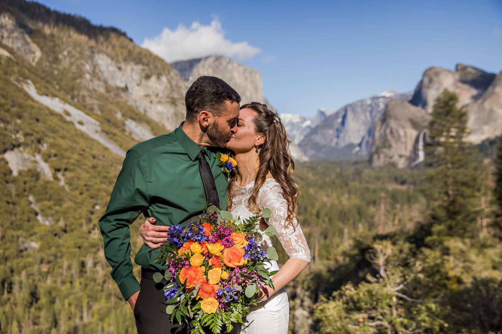 Adventure elopement photography of wedding couple.