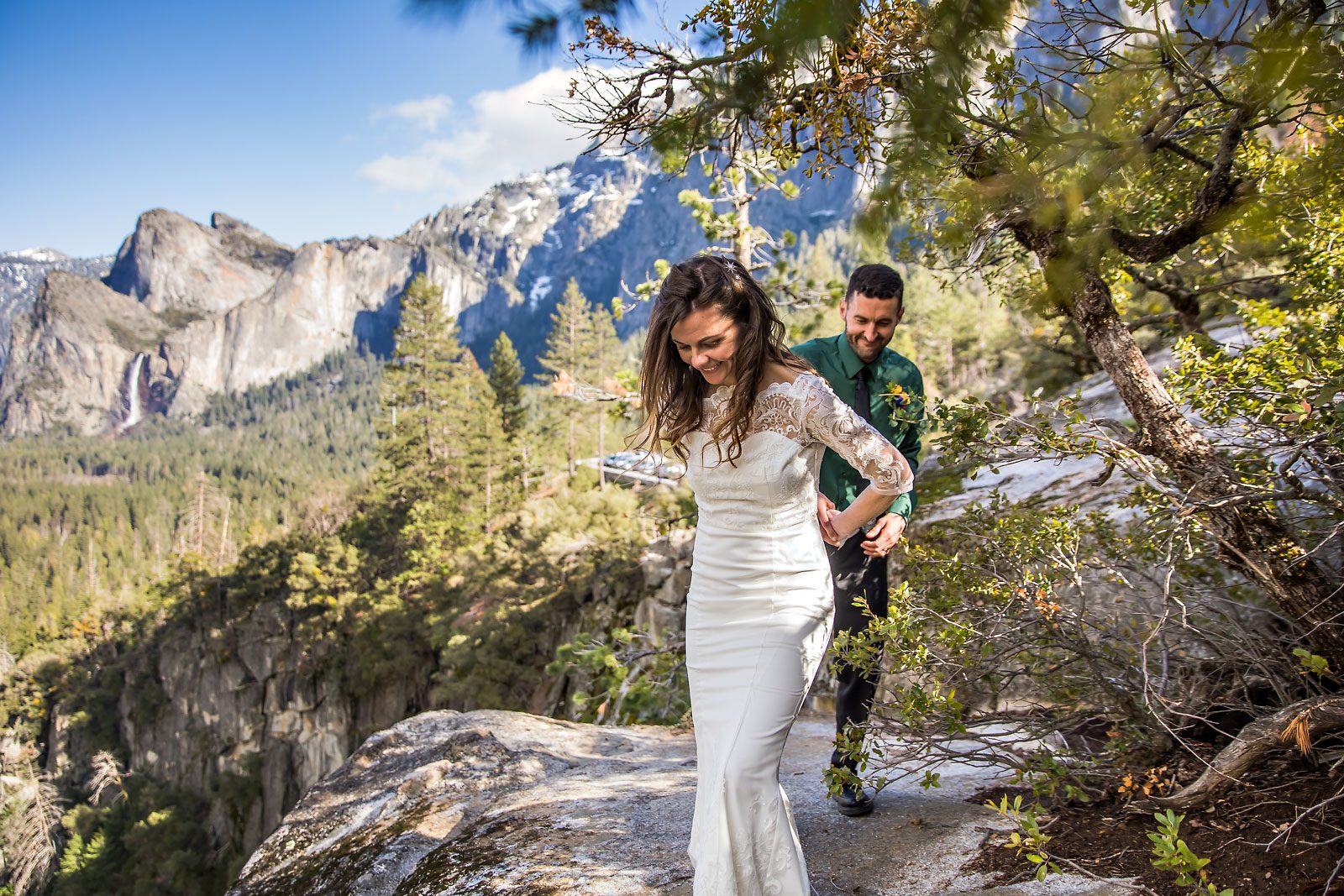 Adventure elopement photography of wedding couple.