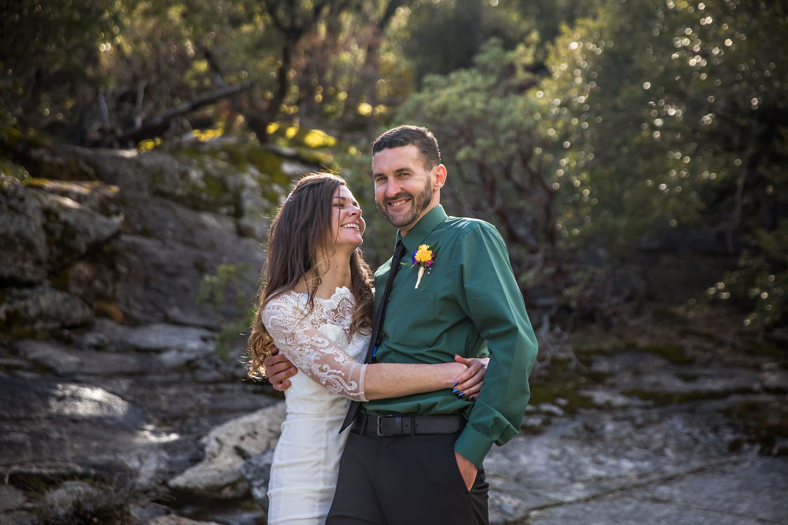 Adventure elopement photography of wedding couple.