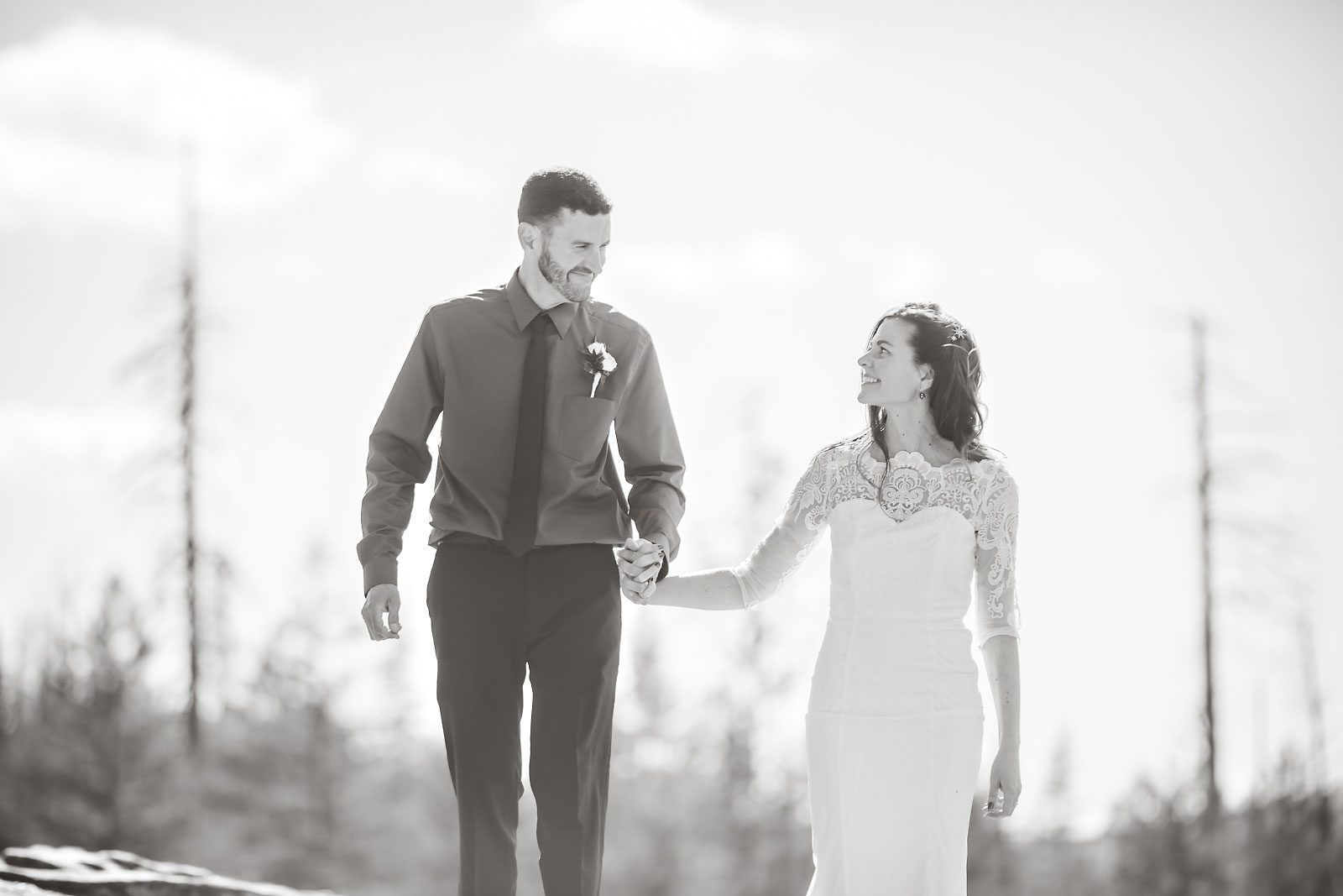 Adventure elopement photography of wedding couple.