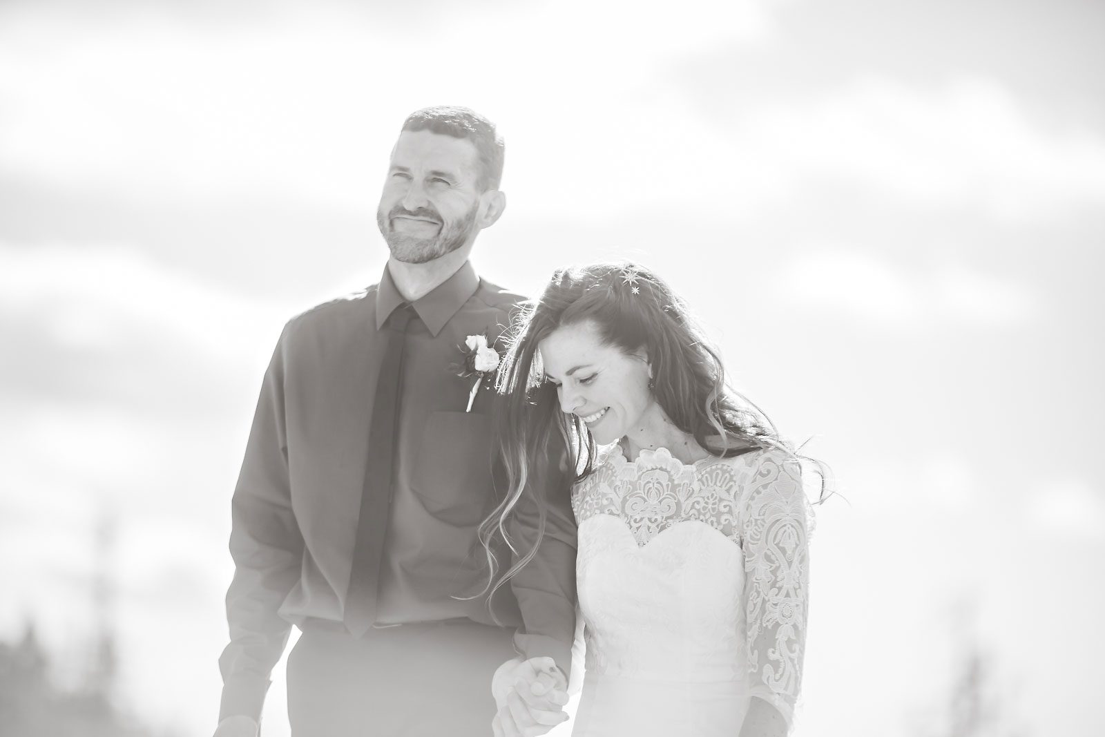 Adventure elopement photography of wedding couple.