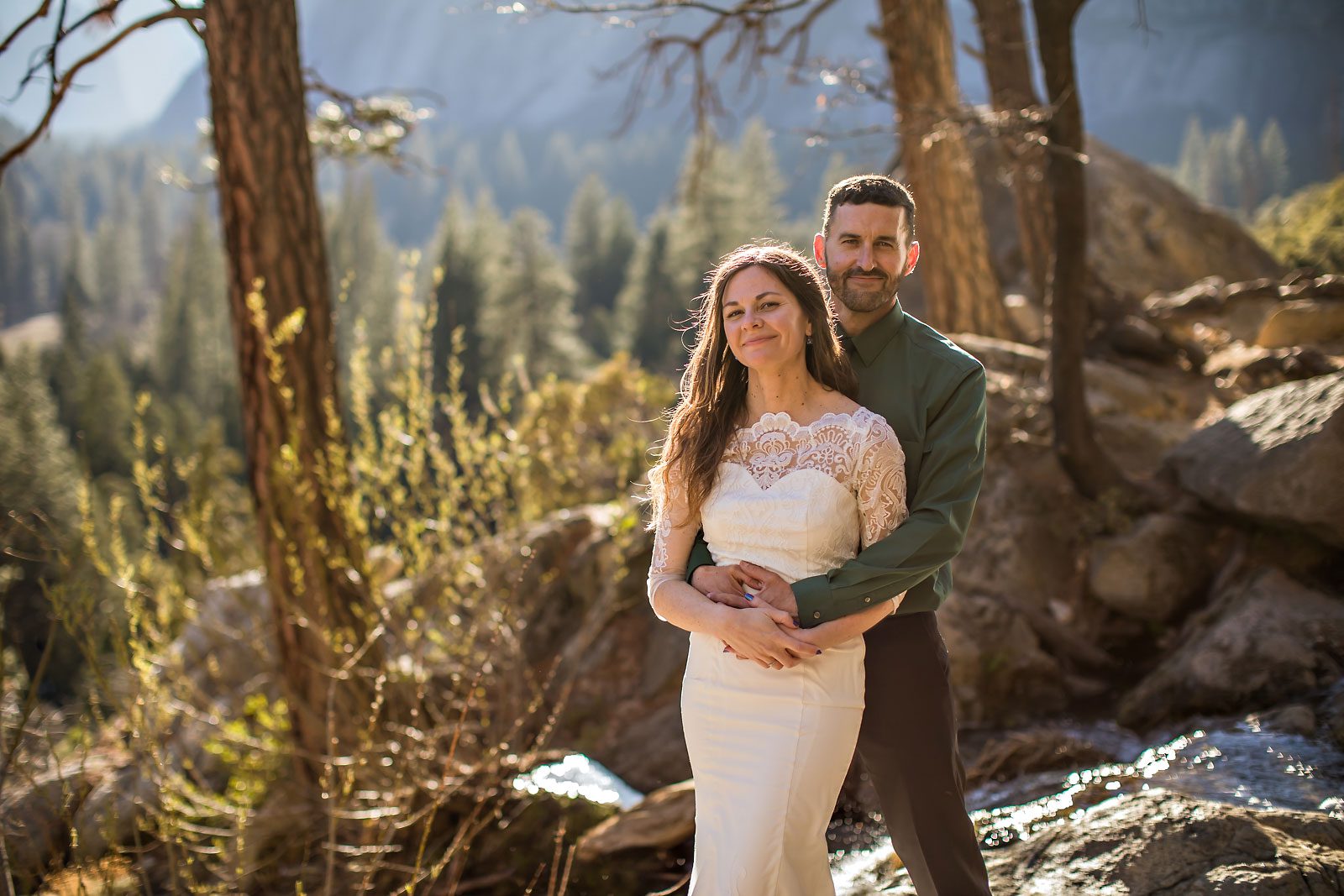Adventure elopement photography of wedding couple.