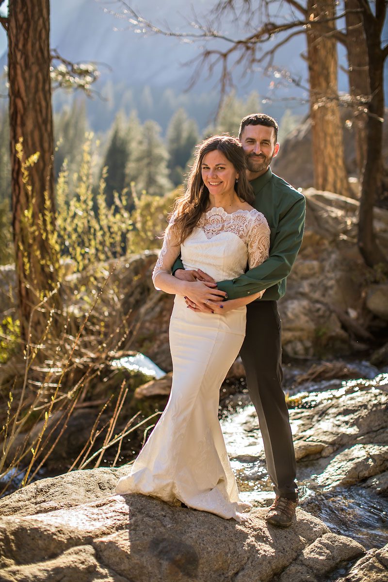 Adventure elopement photography of wedding couple.