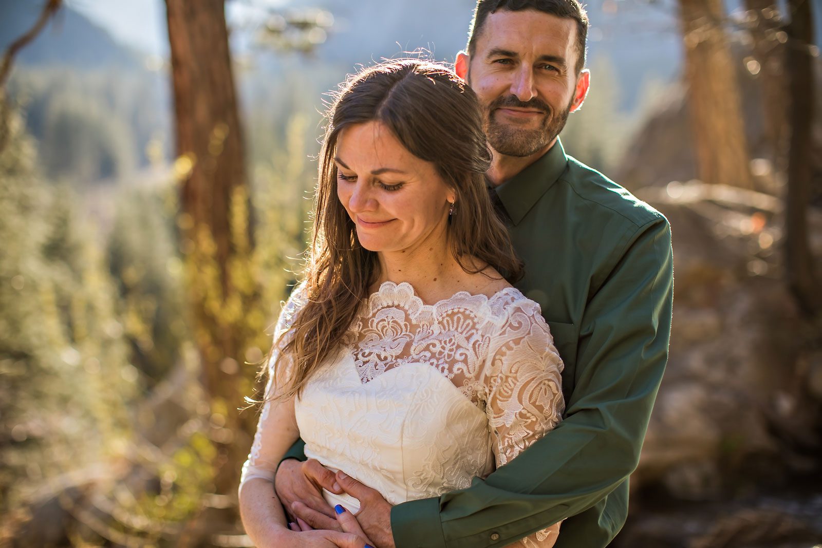 Adventure elopement photography of wedding couple.