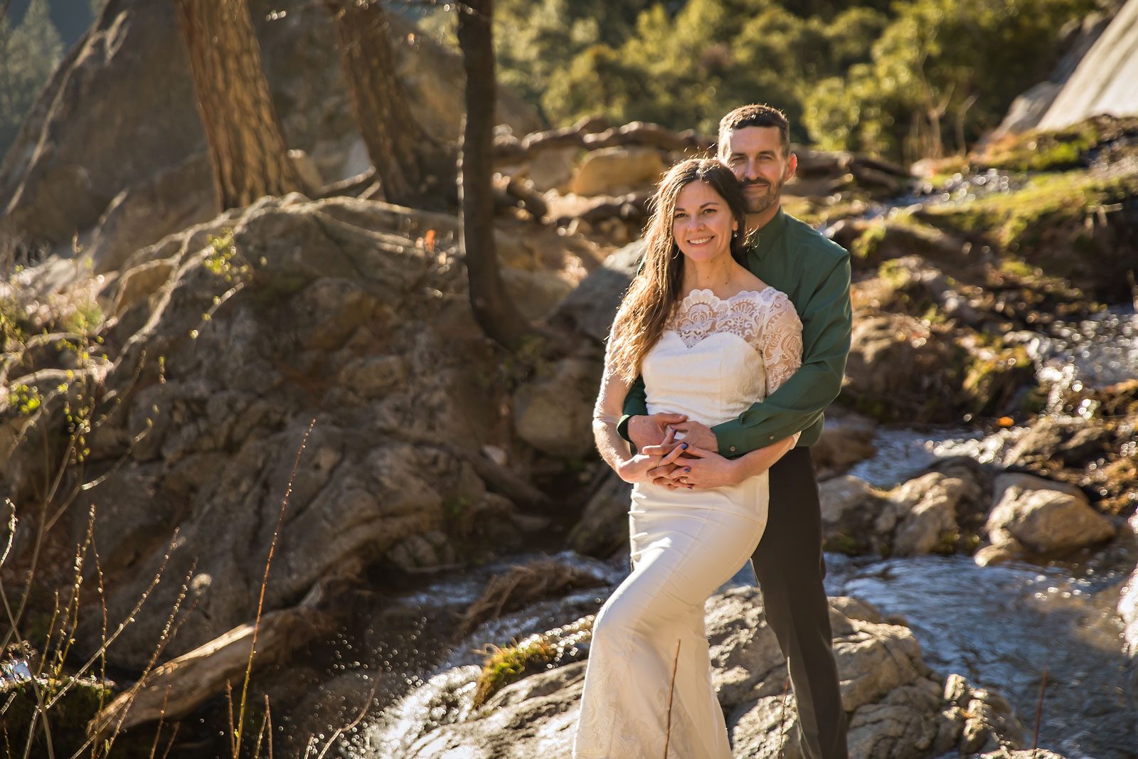 Adventure elopement photography of wedding couple.