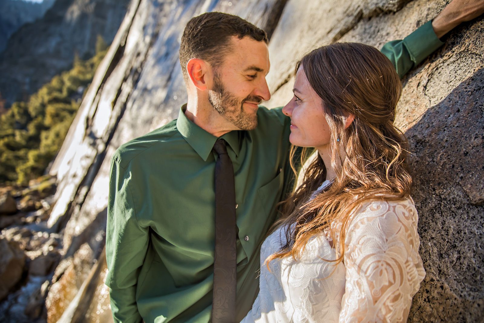 Adventure elopement photography of wedding couple.