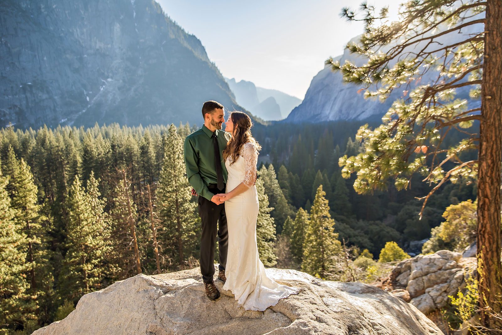 Adventure elopement photography of wedding couple.