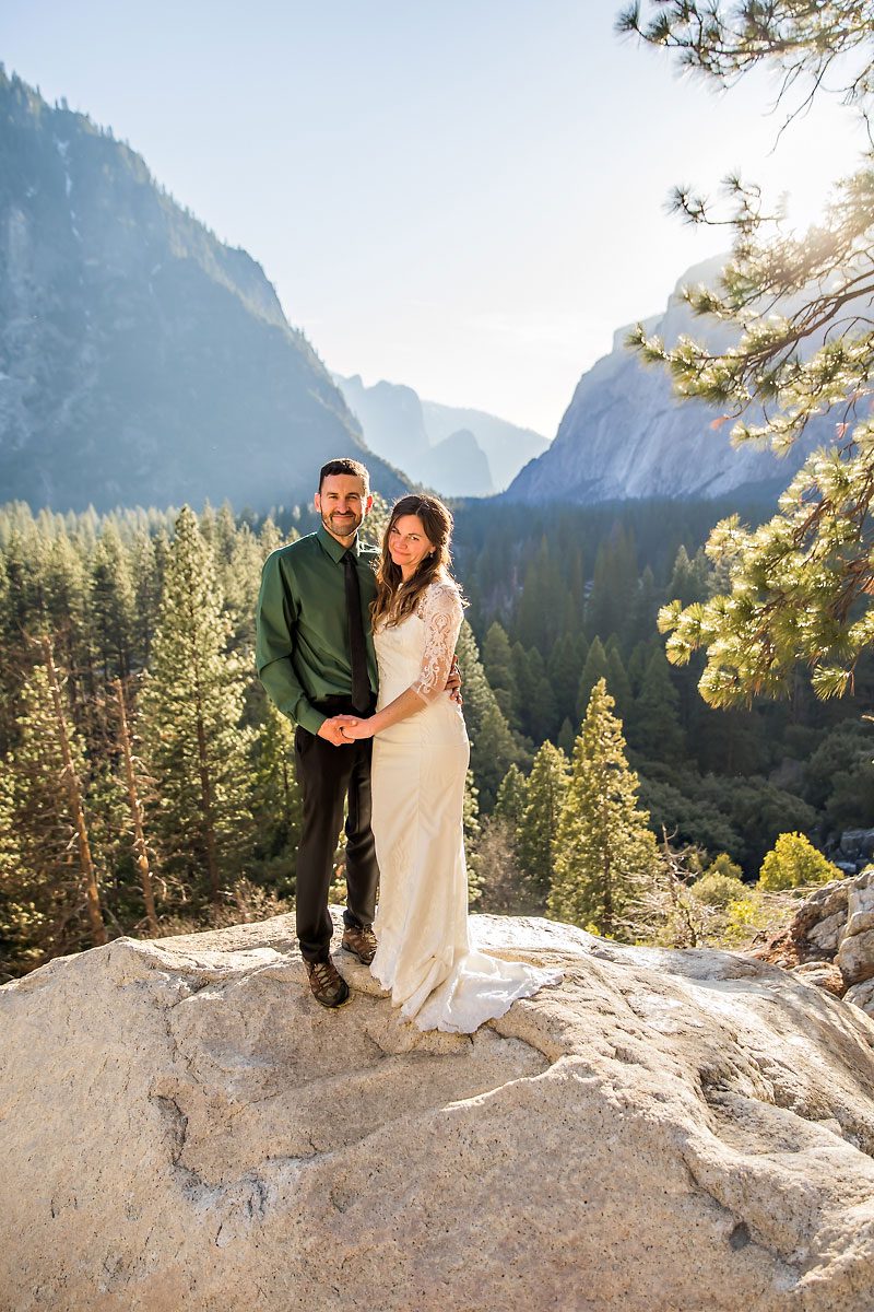 Adventure elopement photography of wedding couple.