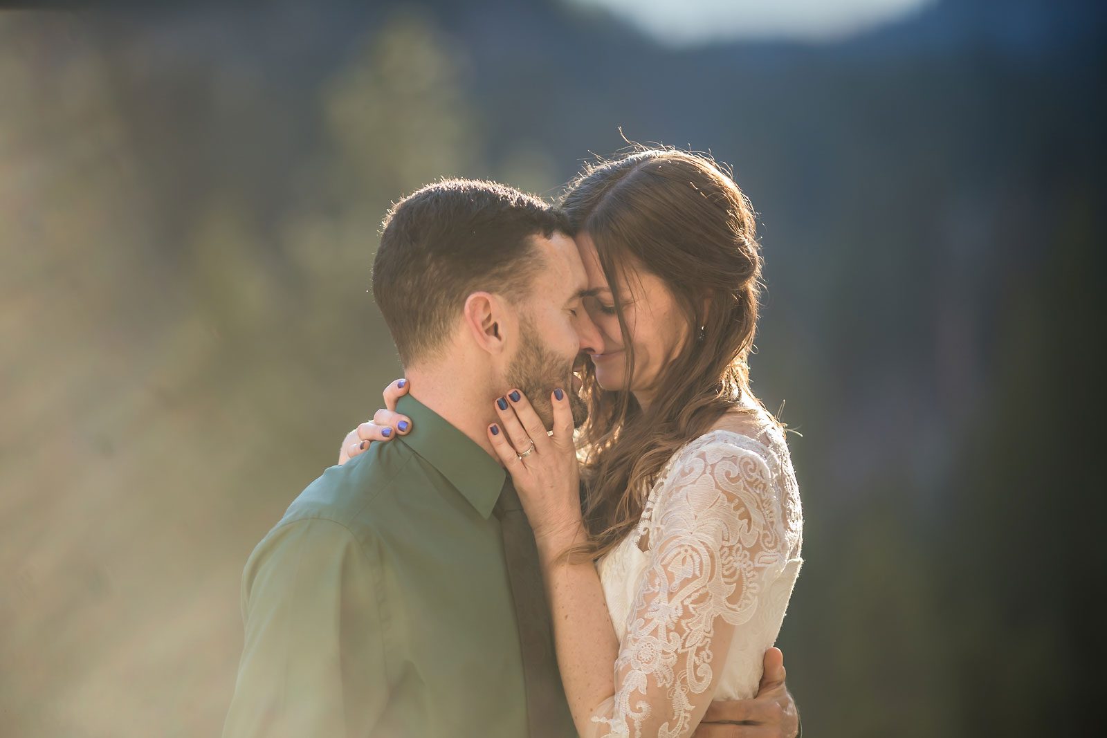 Adventure elopement photography of wedding couple.