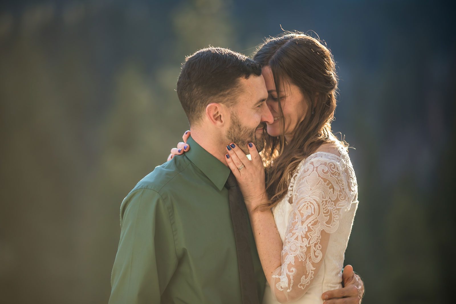 Adventure elopement photography of wedding couple.