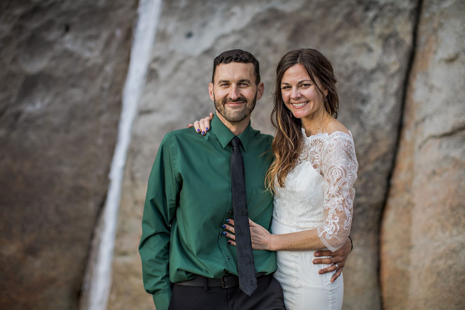 Adventure elopement photography of wedding couple.
