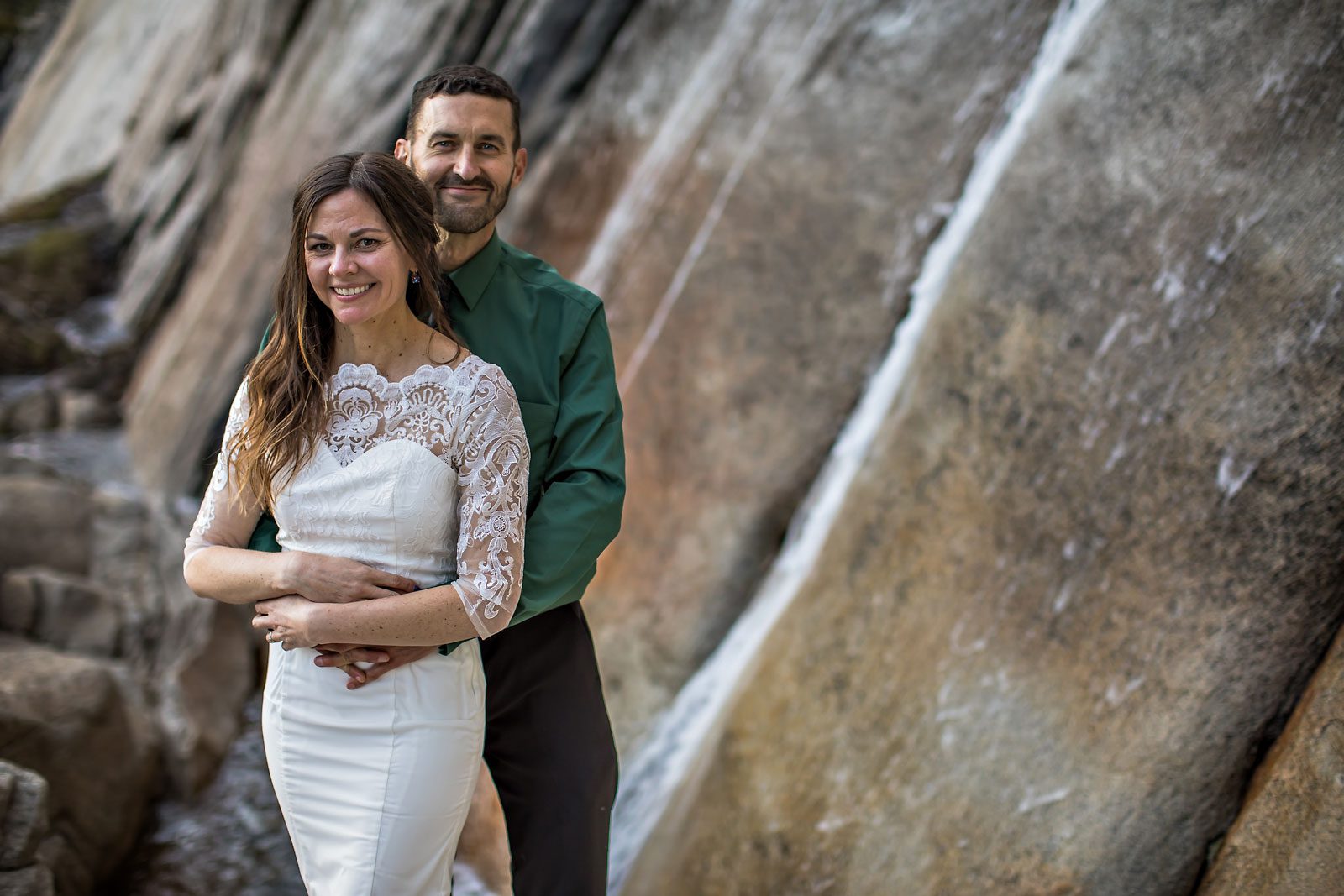 Adventure elopement photography of wedding couple.