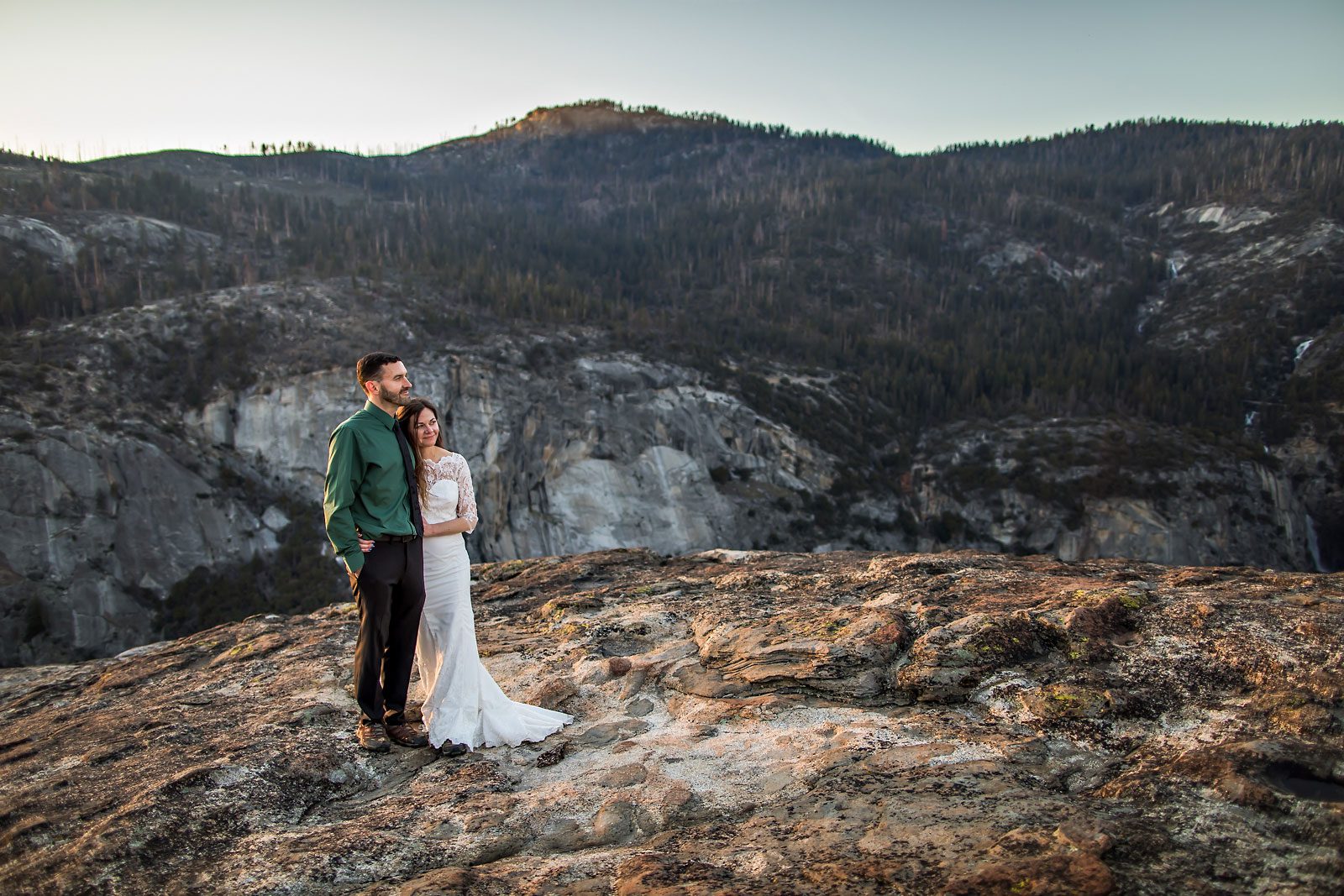 Adventure elopement photography of wedding couple.