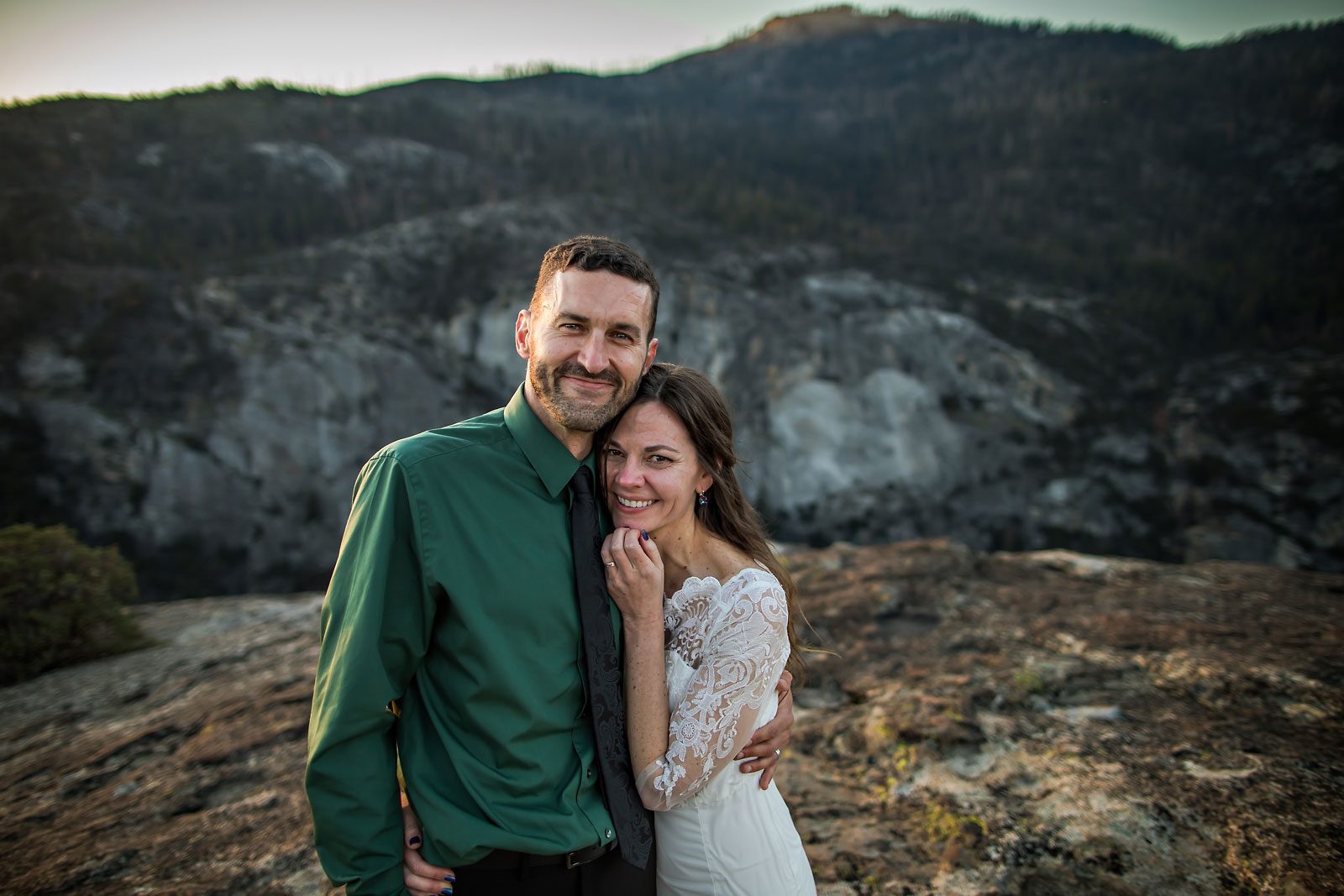 Adventure elopement photography of wedding couple.