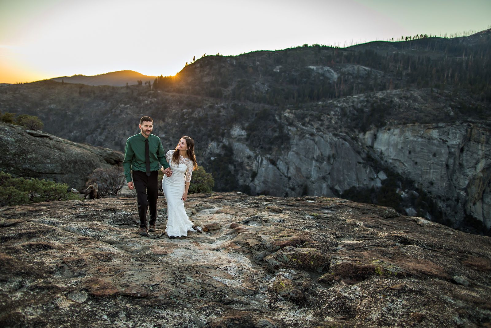 Adventure elopement photography of wedding couple.