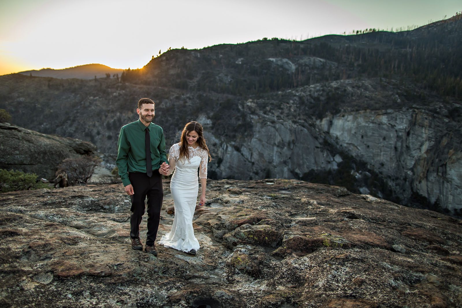 Adventure elopement photography of wedding couple.