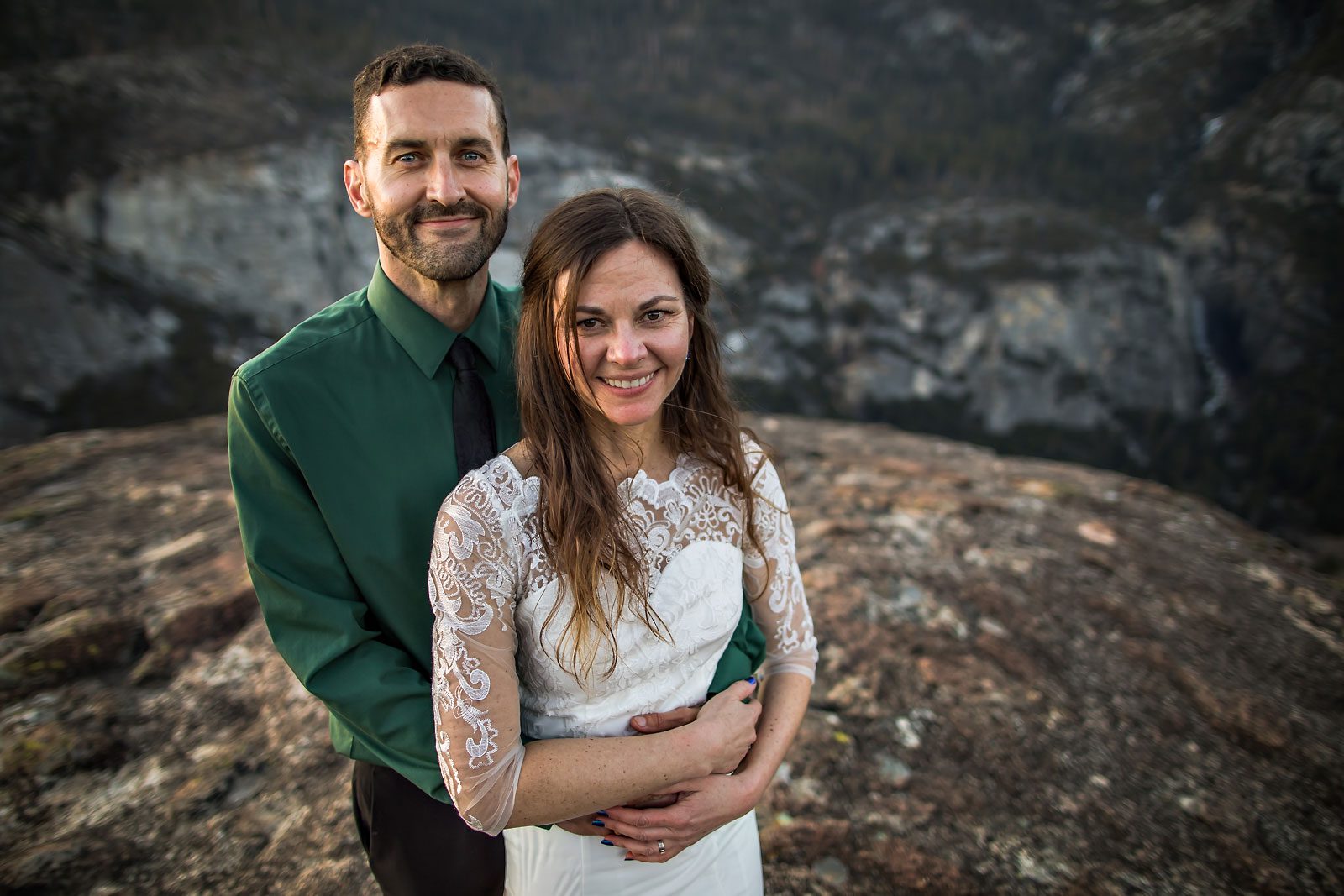 Adventure elopement photography of wedding couple.
