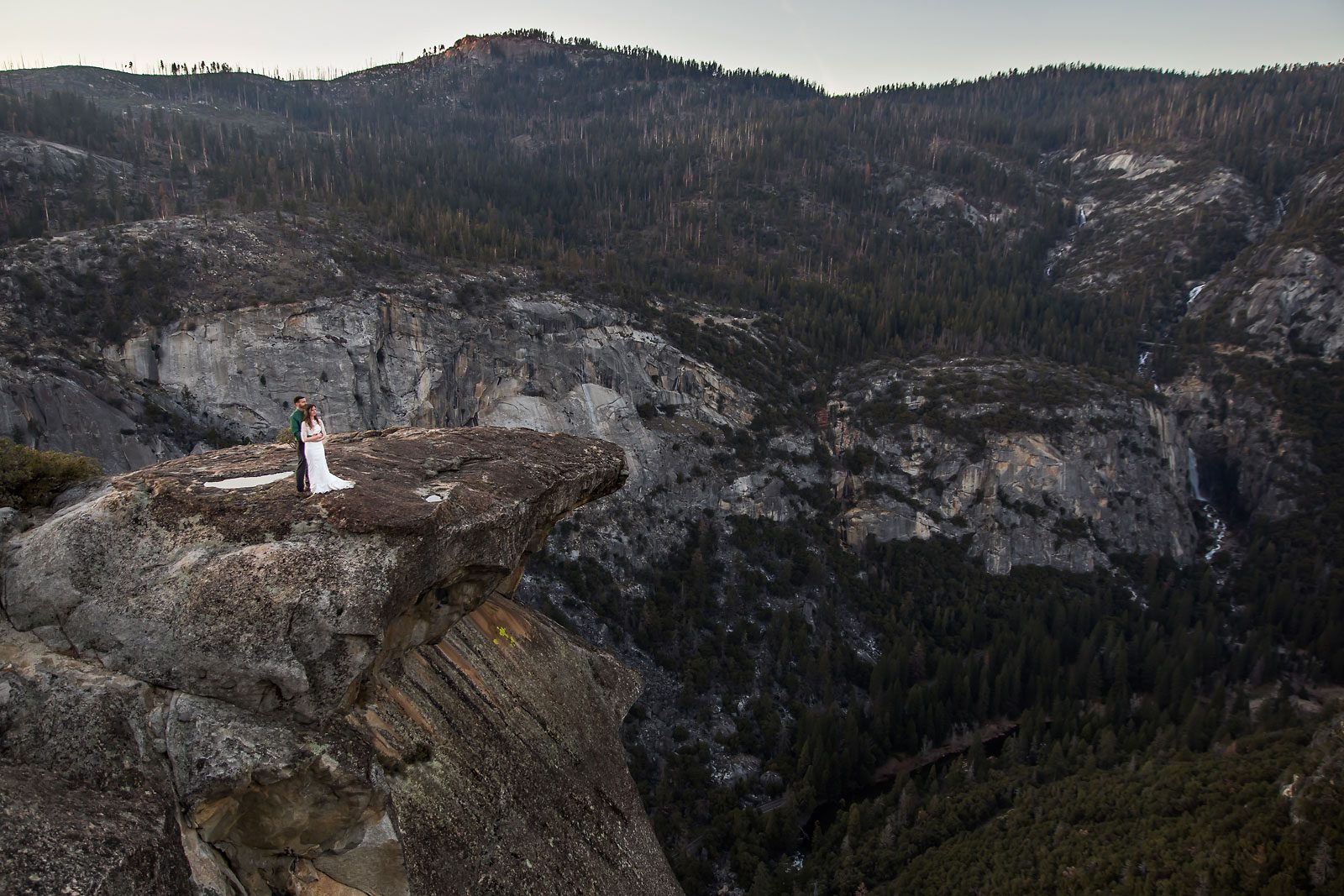 Adventure elopement photography of wedding couple.