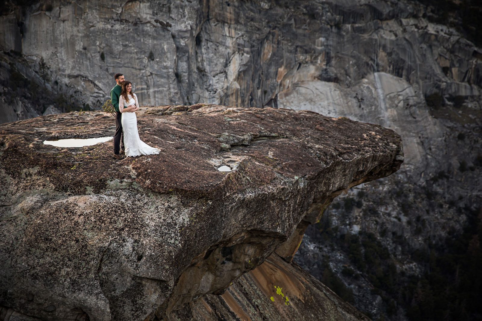 Adventure elopement photography of wedding couple.