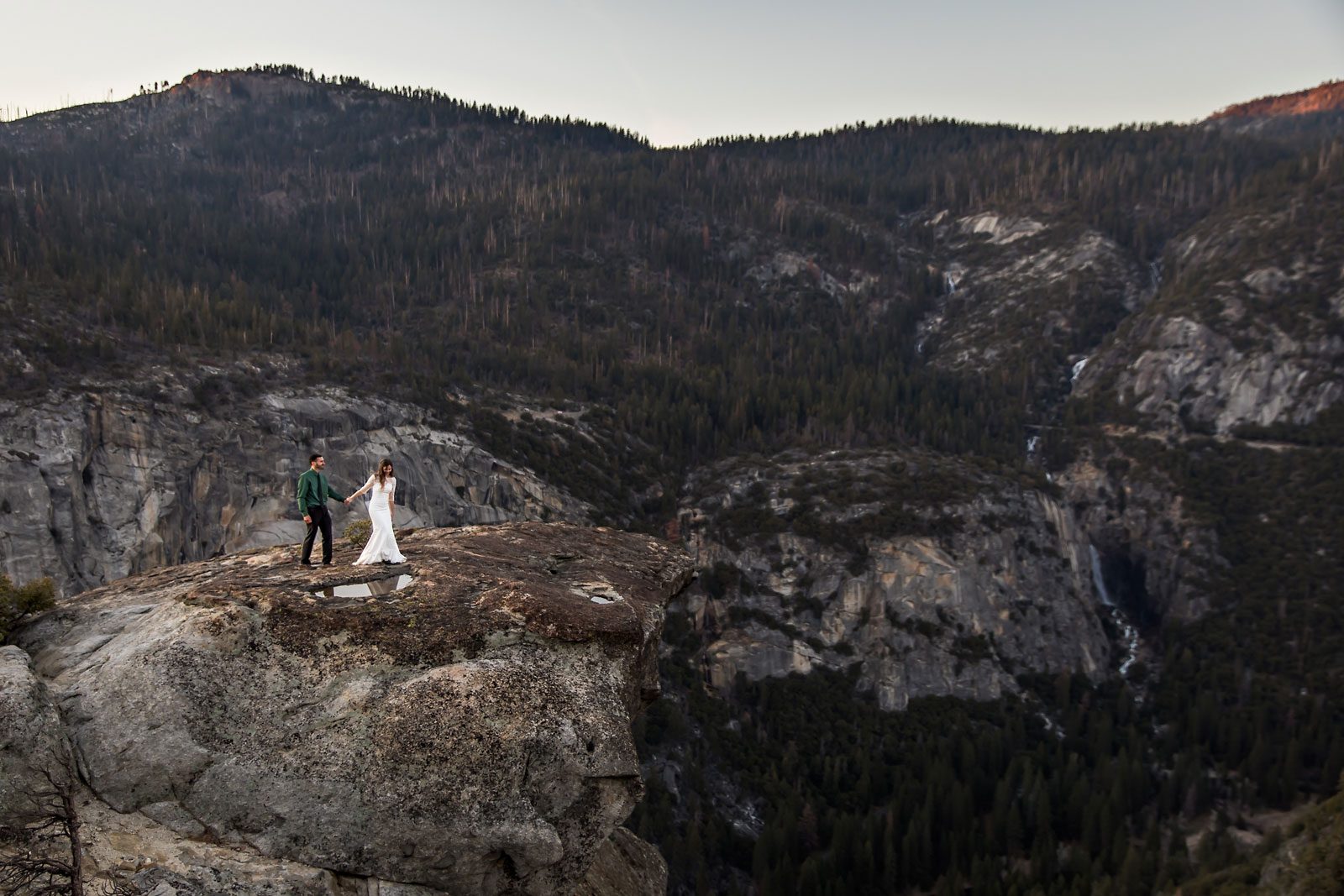 Adventure elopement photography of wedding couple.