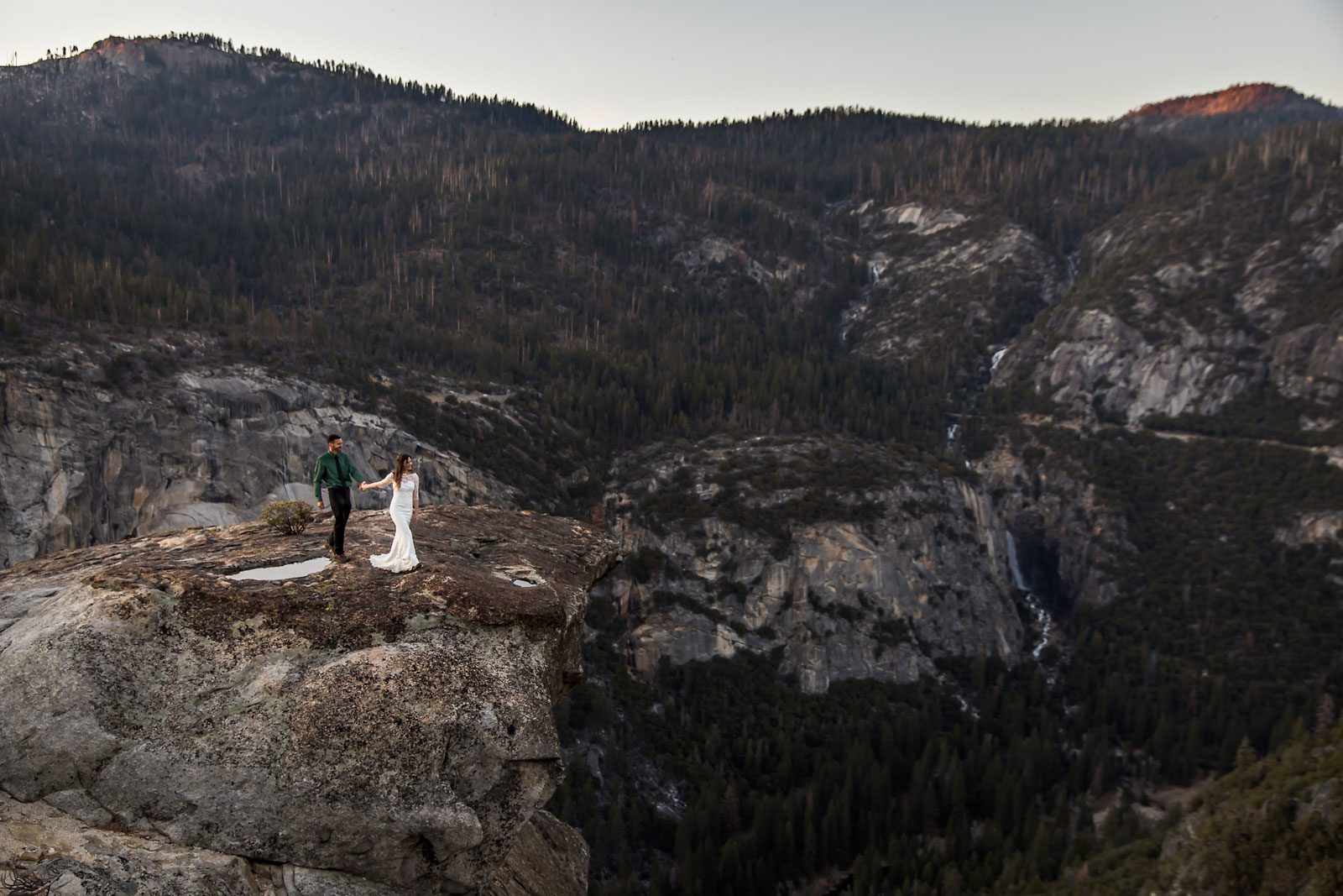 Adventure elopement photography of wedding couple.