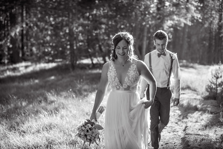 Yosemite elopement photo of wedding couple.