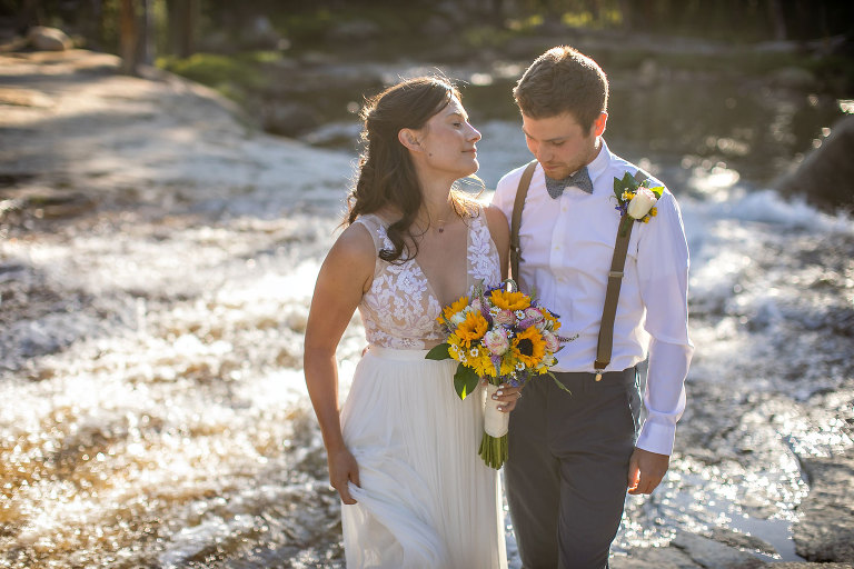 Yosemite elopement photo of wedding couple.