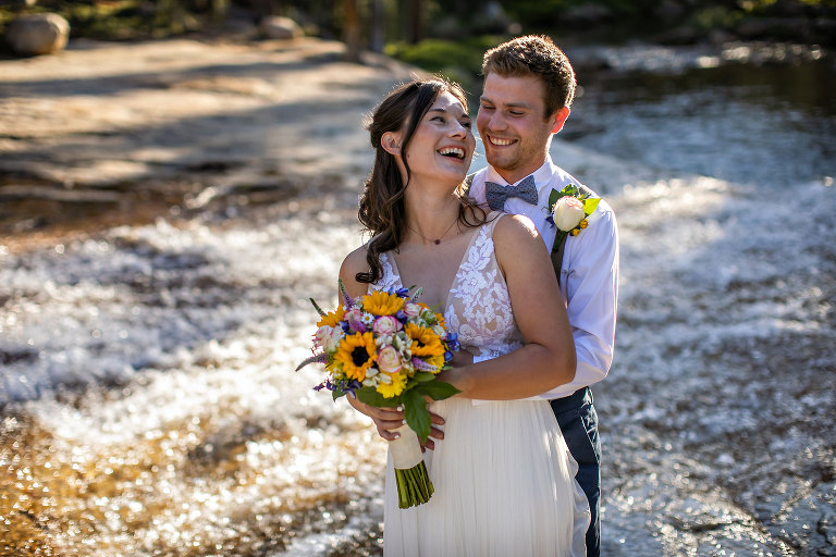 Yosemite elopement photo of wedding couple.