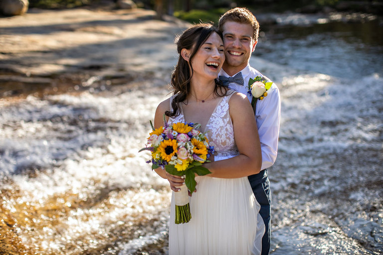 Yosemite elopement photo of wedding couple.