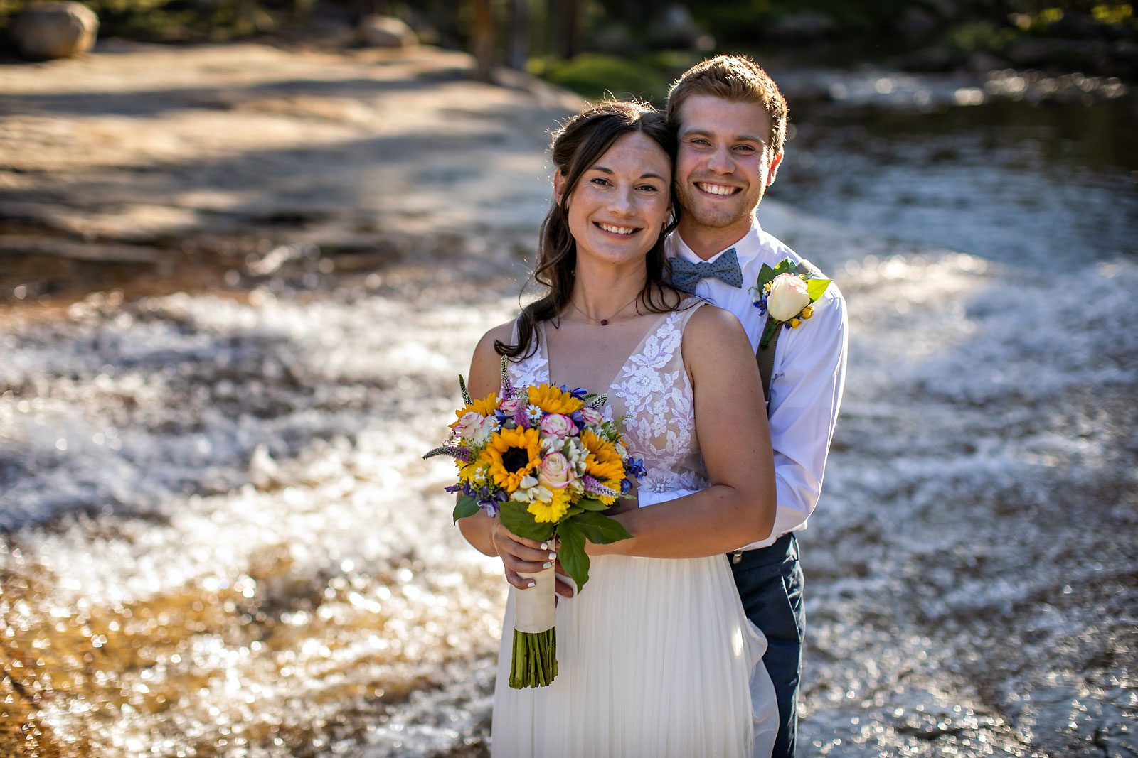 Yosemite elopement photo of wedding couple.