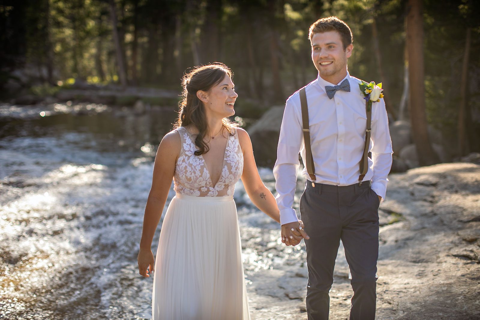 Yosemite elopement photo of wedding couple.
