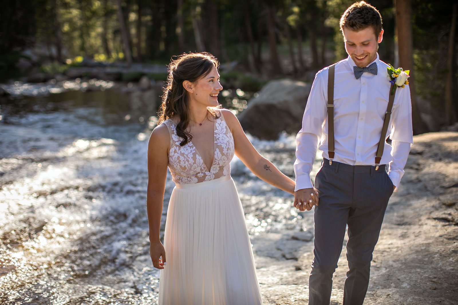 Yosemite elopement photo of wedding couple.