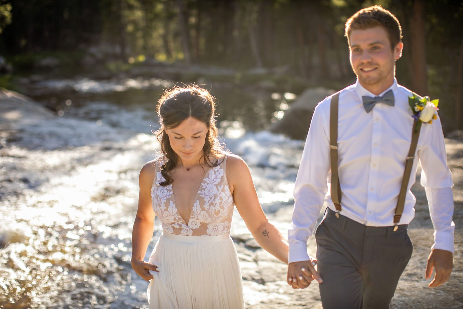 Yosemite elopement photo of wedding couple.