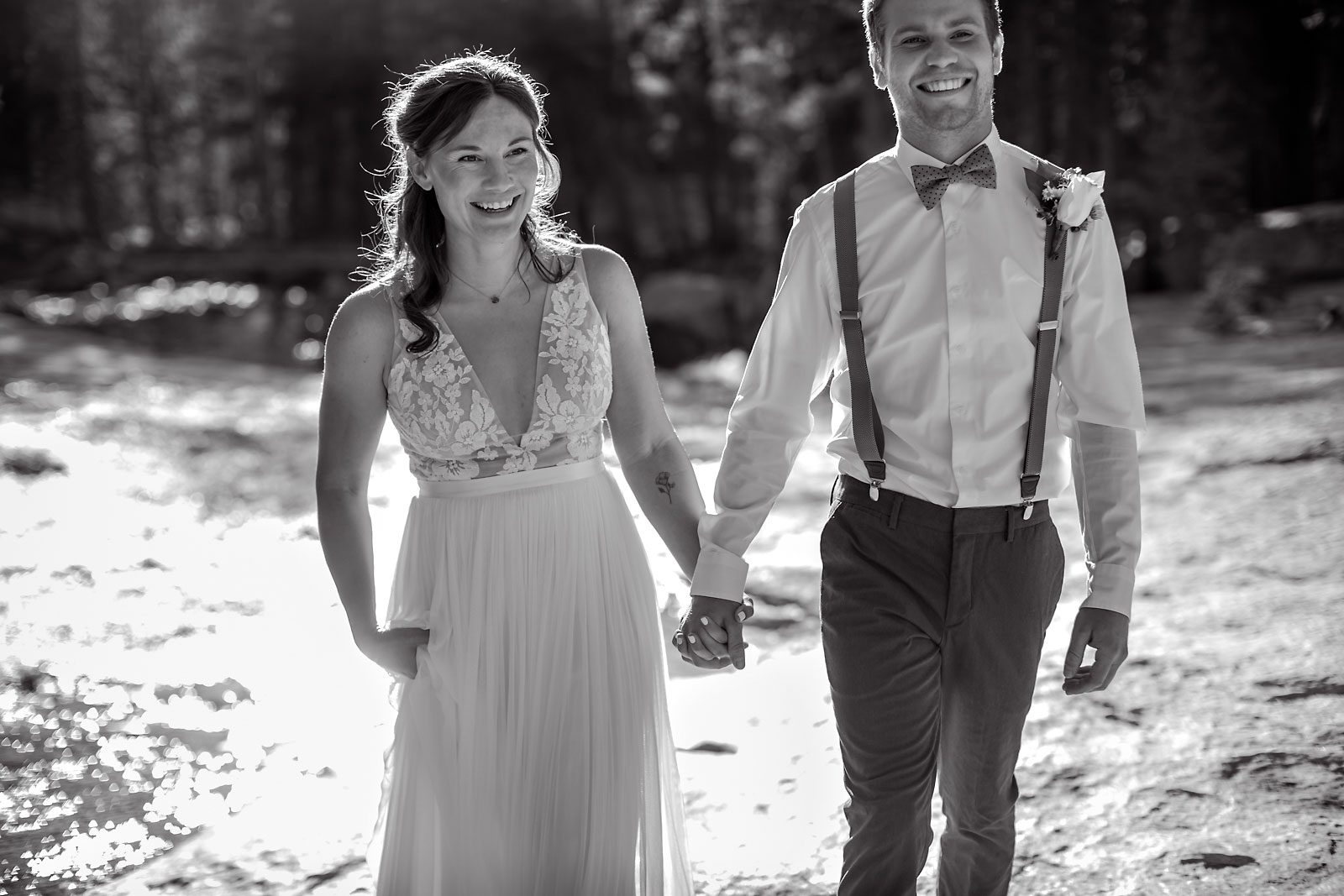 Yosemite elopement photo of wedding couple.