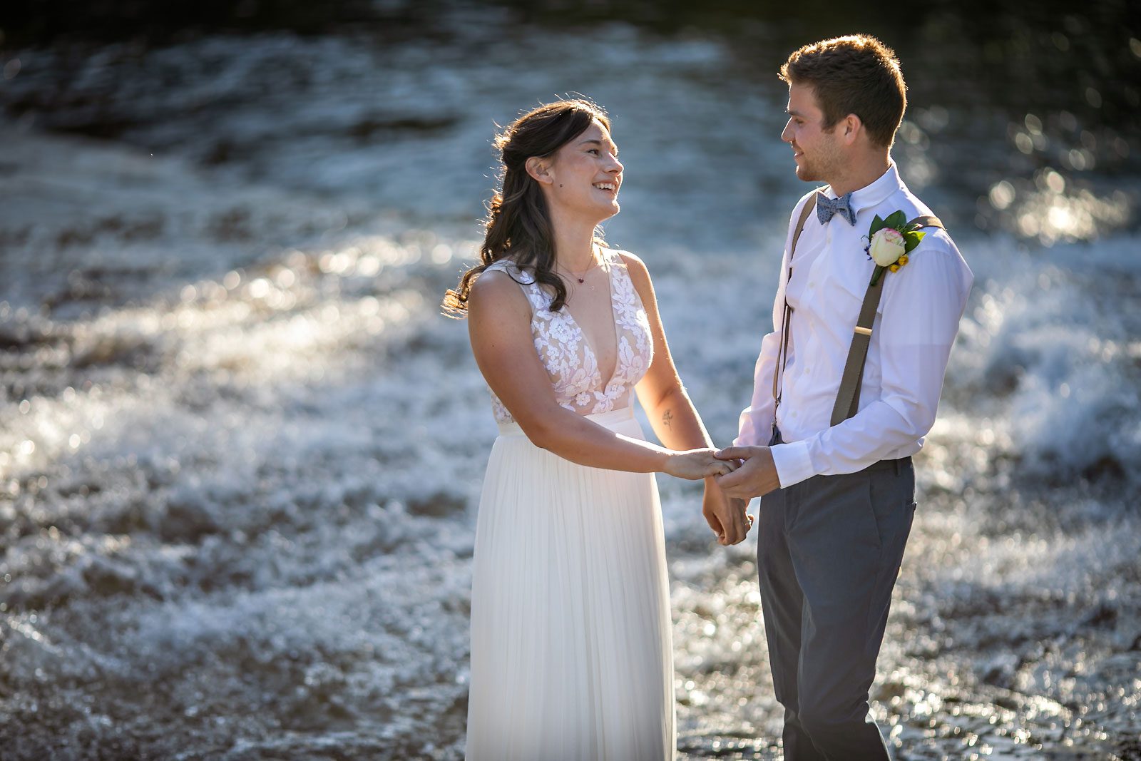 Yosemite elopement photo of wedding couple.