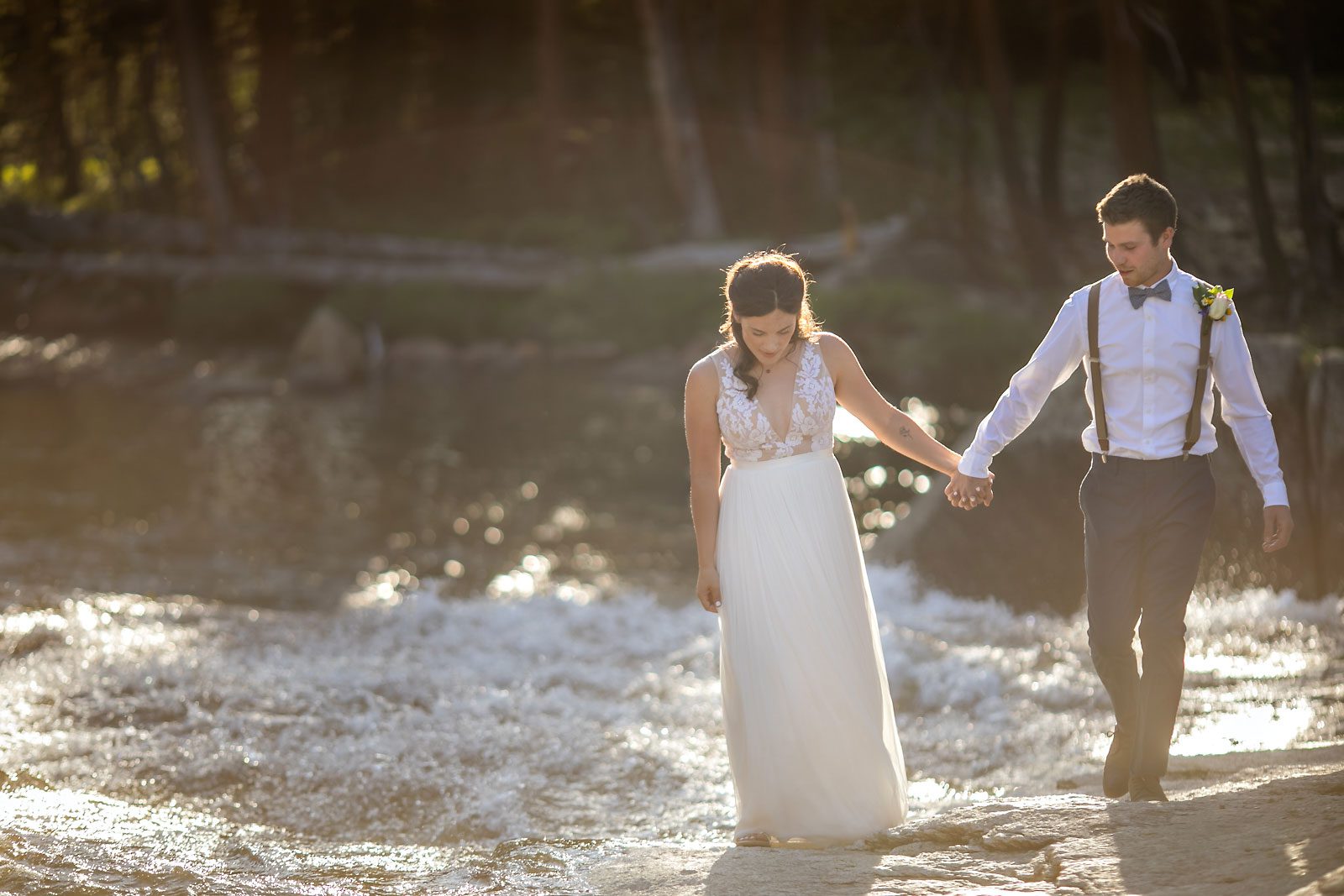 Yosemite elopement photo of wedding couple.