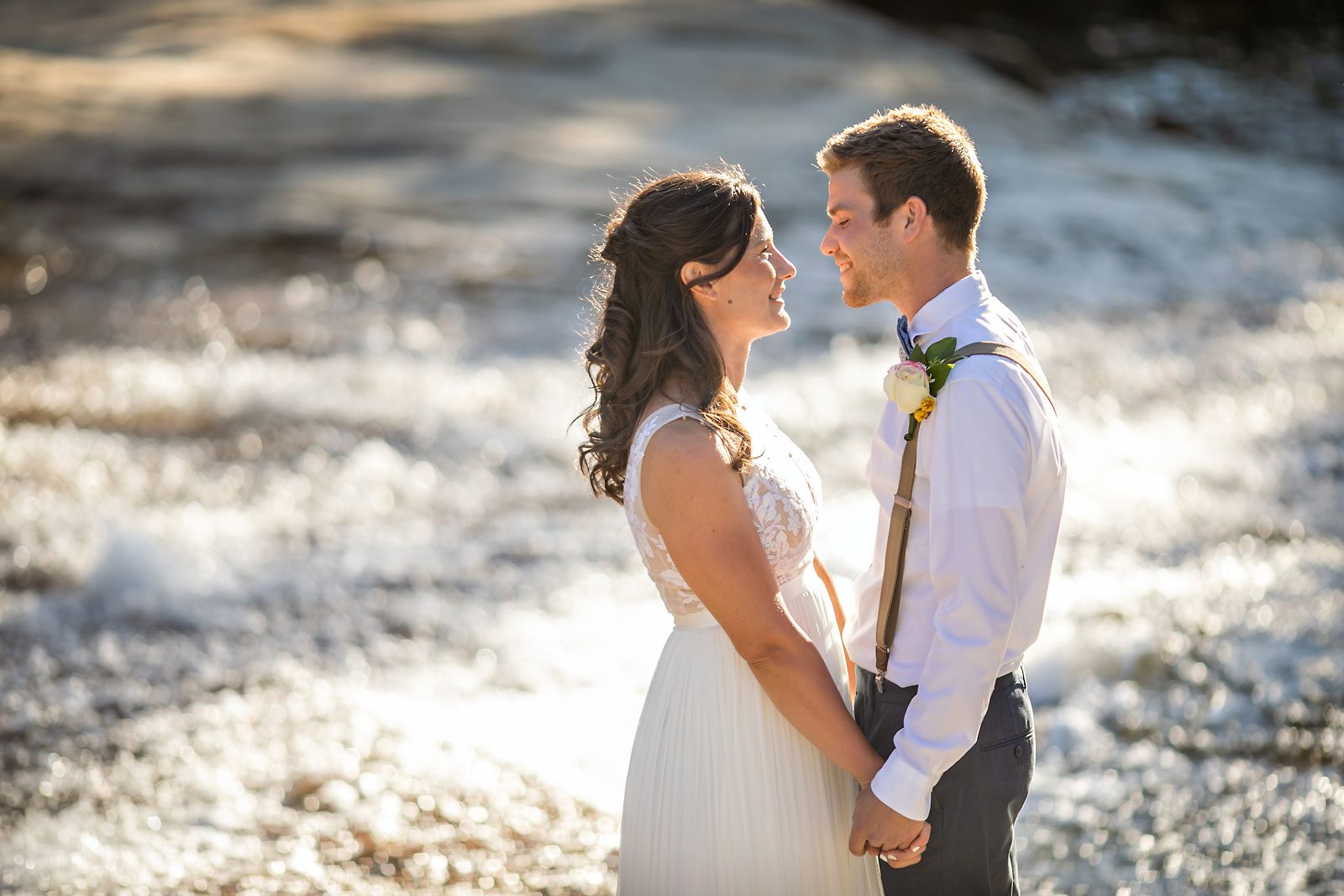 Yosemite elopement photo of wedding couple.