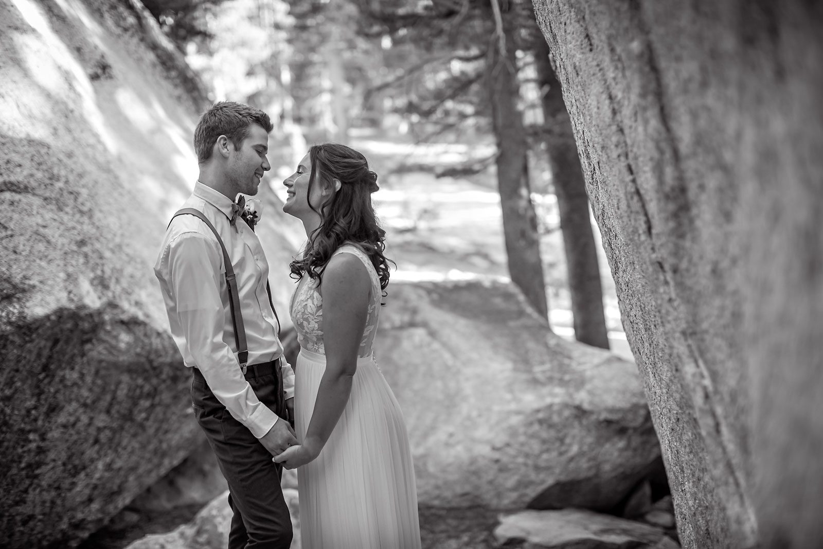 Yosemite elopement photo of wedding couple.