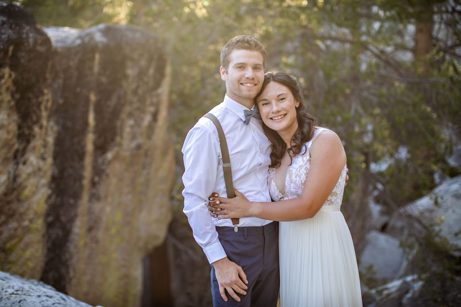 Yosemite elopement photo of wedding couple.