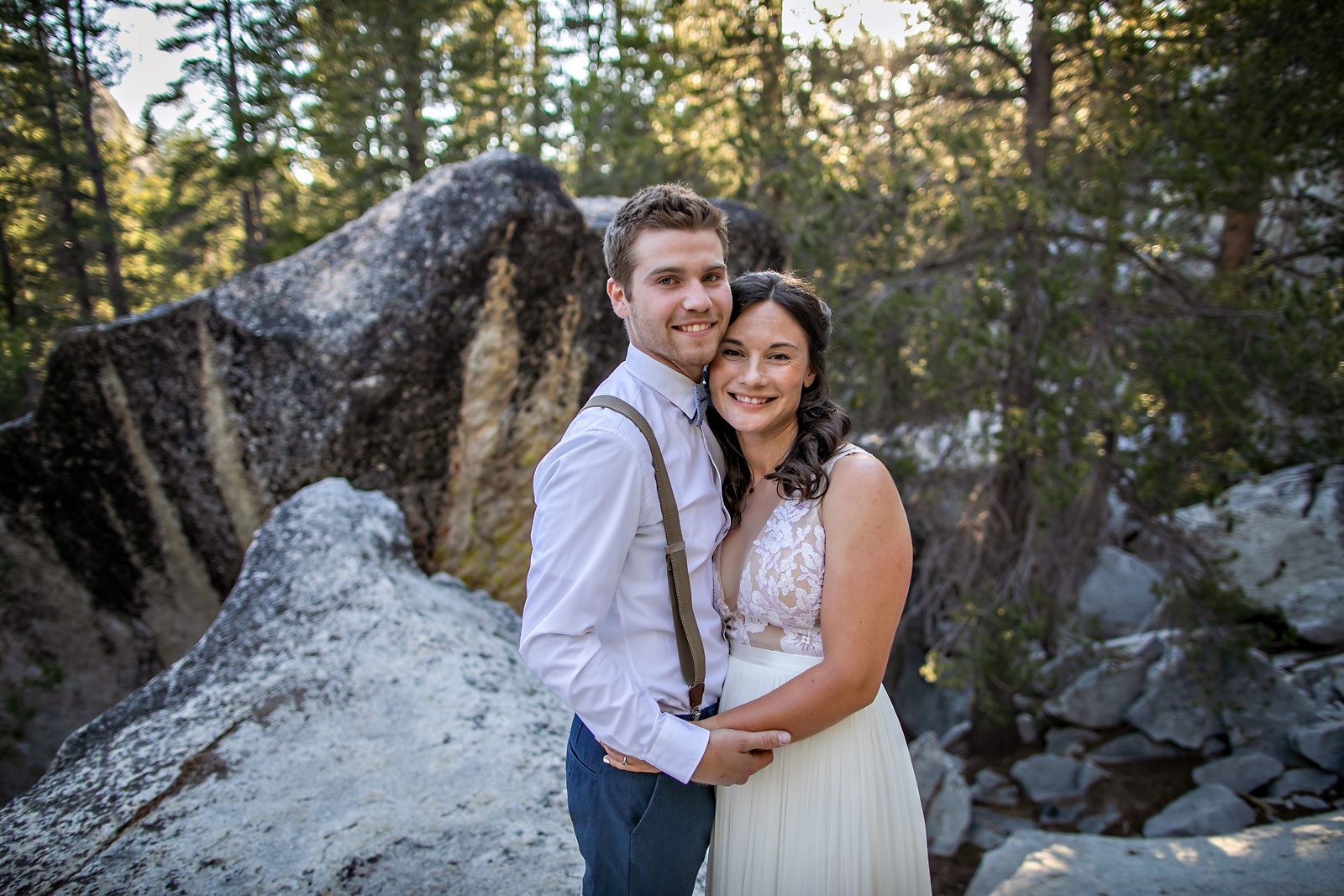 Yosemite elopement photo of wedding couple.