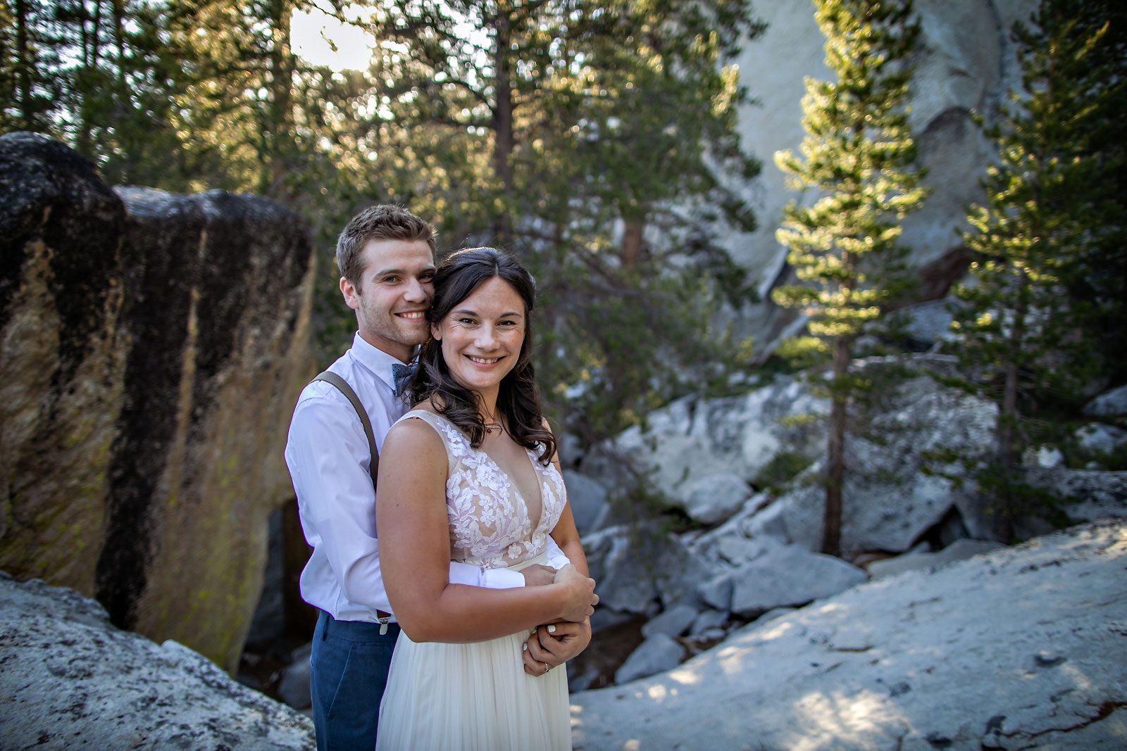 Yosemite elopement photo of wedding couple.