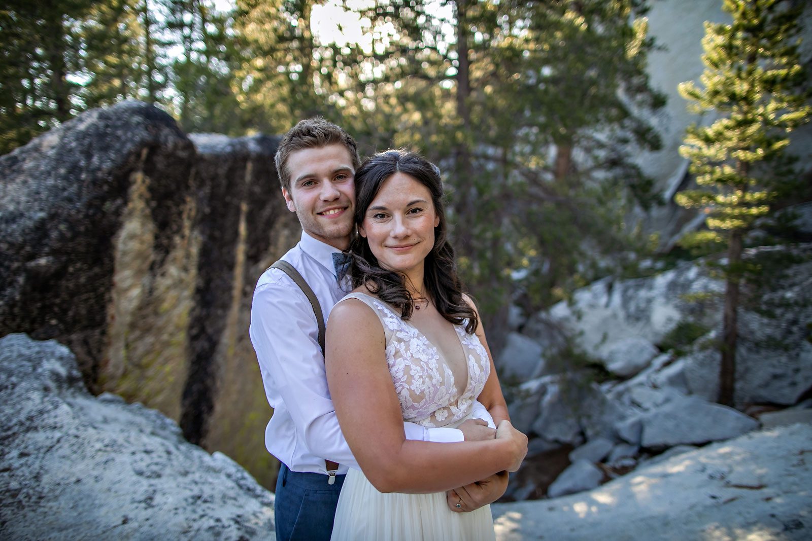 Yosemite elopement photo of wedding couple.