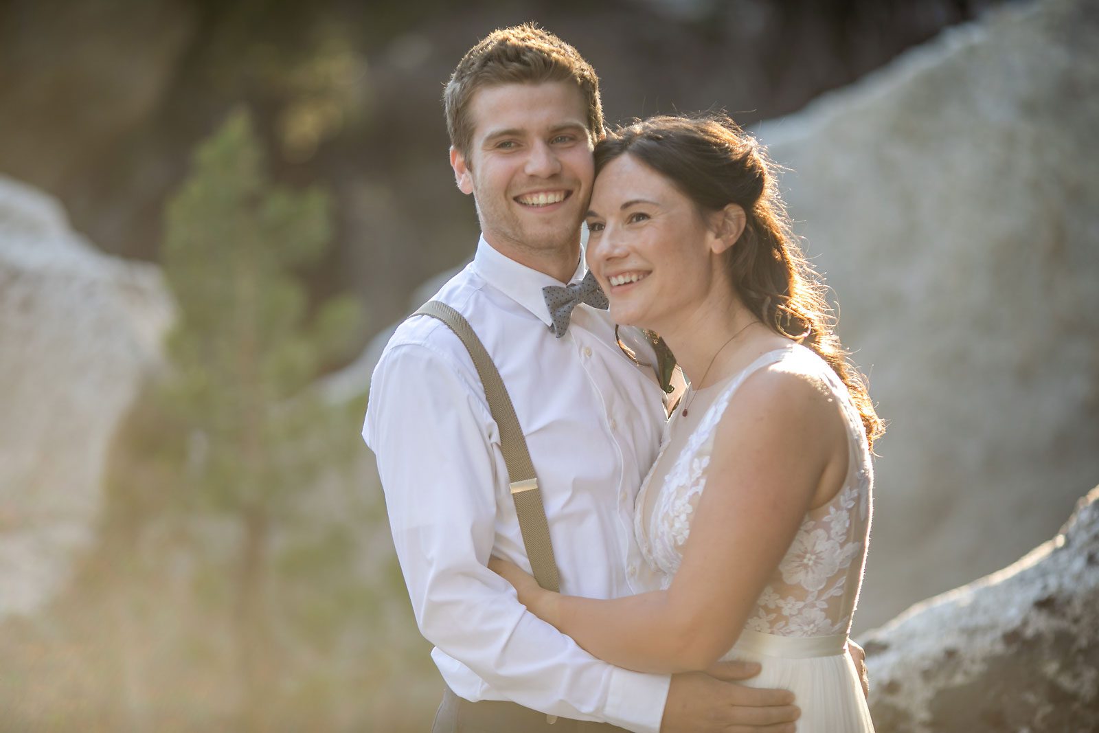 Yosemite elopement photo of wedding couple.